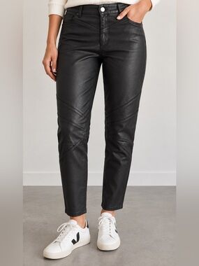 Gap Women's Black 100% Leather Moto Pants Size 6